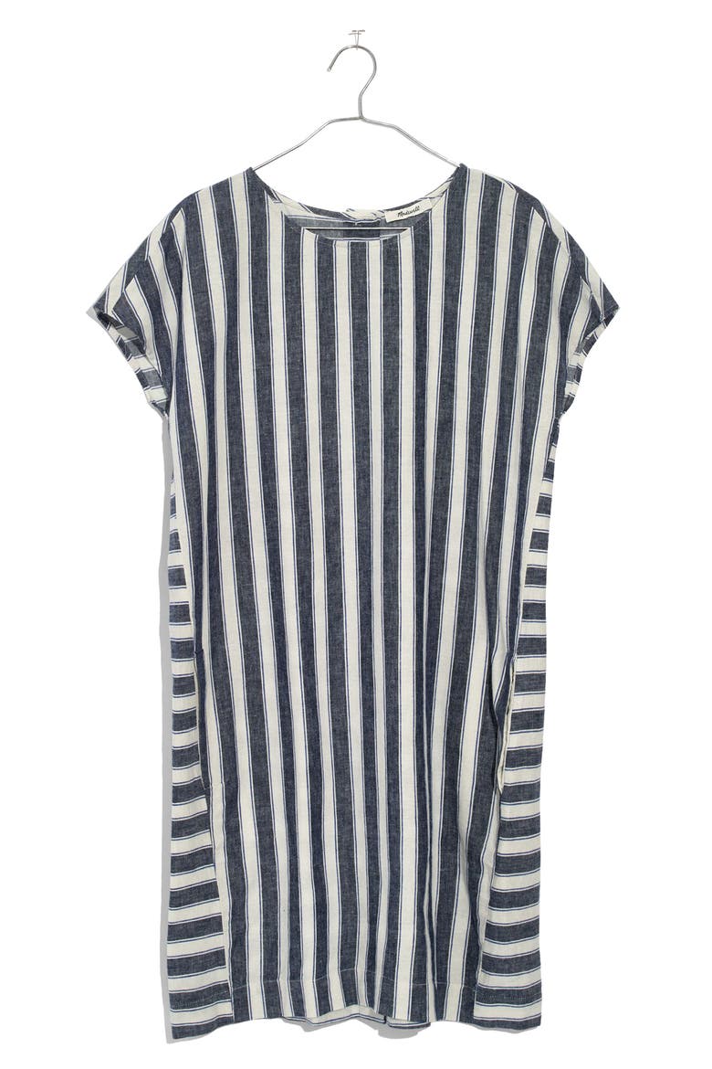 Stripe Play Button Back Dress, Alternate, color, TRANSATLANTIC BLUE