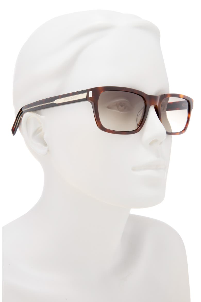 57mm Square Sunglasses, Alternate, color, HAVANA CRYSTAL BROWN