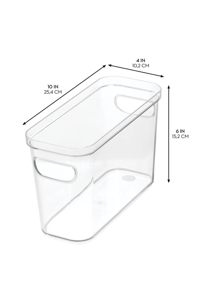 iDesign Plastic Pantry Bin for Kitchen Organizing - Set of 4 - Clear, Alternate, color, Clear/White