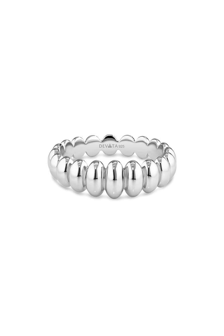 Puffy Ribbed Band Ring, Alternate, color, SILVER