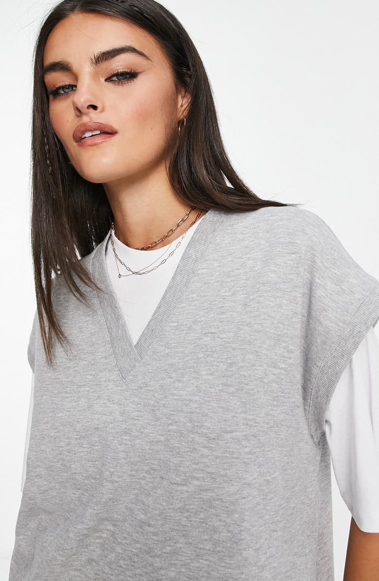 ASOS DESIGN T-Shirt & Sweater Vest, Alternate, color, 