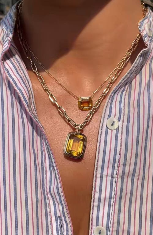 Goshwara Melange Emerald Cut Pendant Necklace In Gold