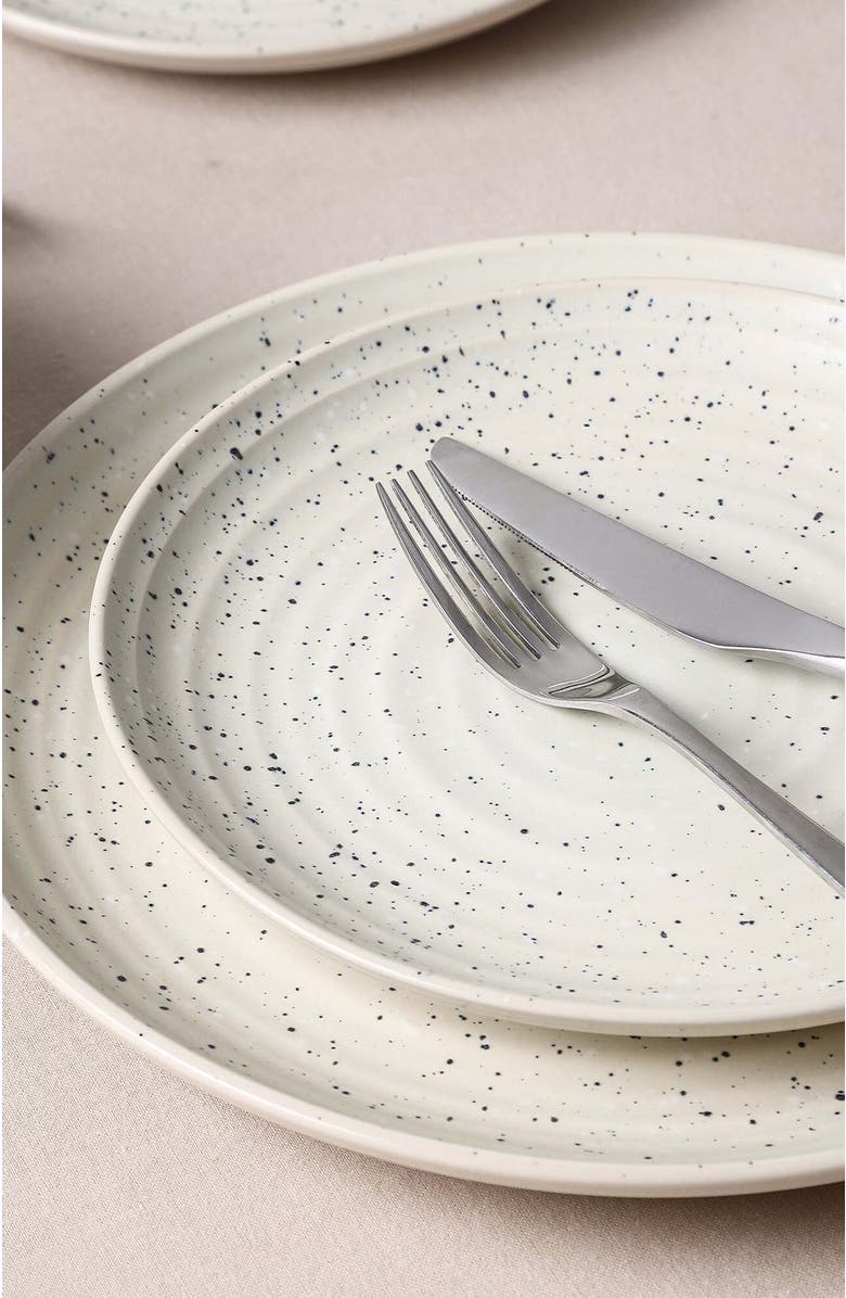 Stone Lain Dua Stoneware 12-Piece Dinnerware Set, Alternate, color, White