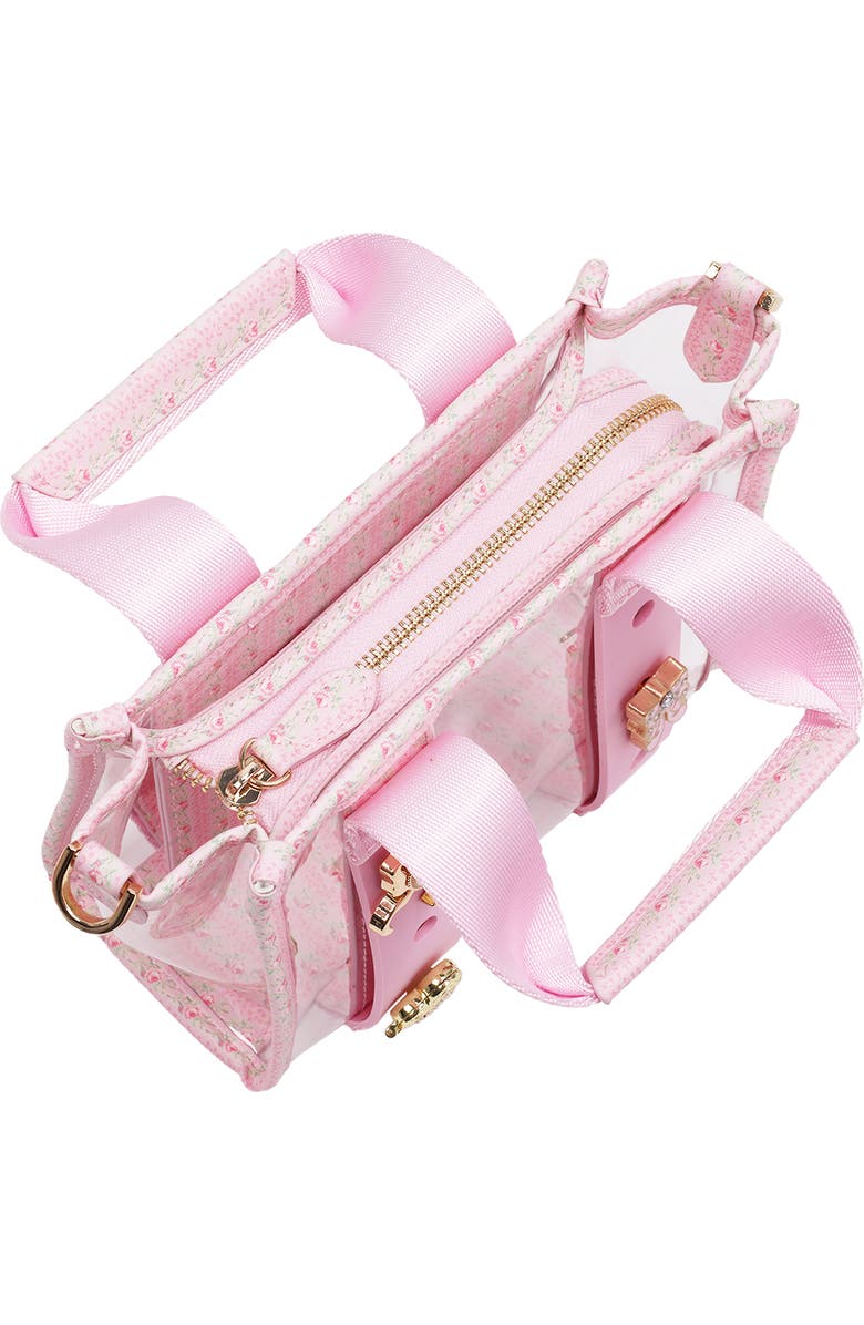 CROCS x LoveShackFancy Clear Mini Tote Crocssbody Bag With Charm details and Dust bag, Alternate, color,