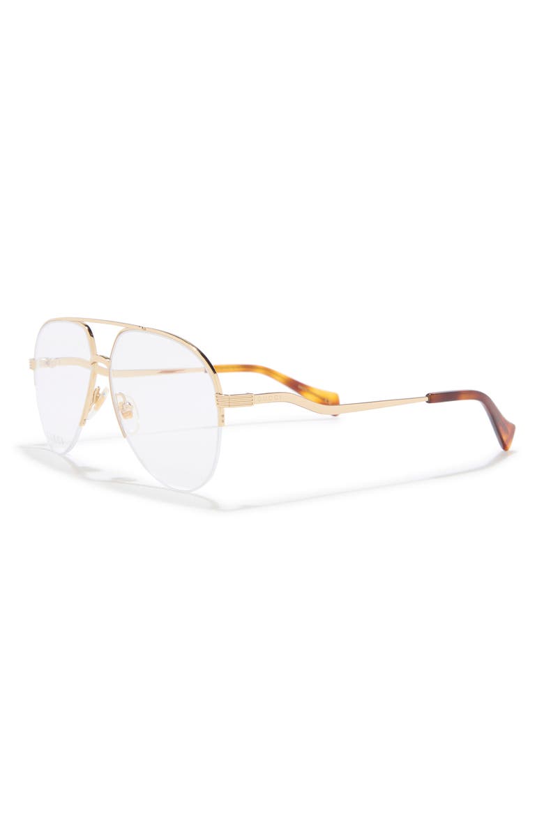 55mm Aviator Optical Frames, Alternate, color, GOLD GOLD TRANSPARENT