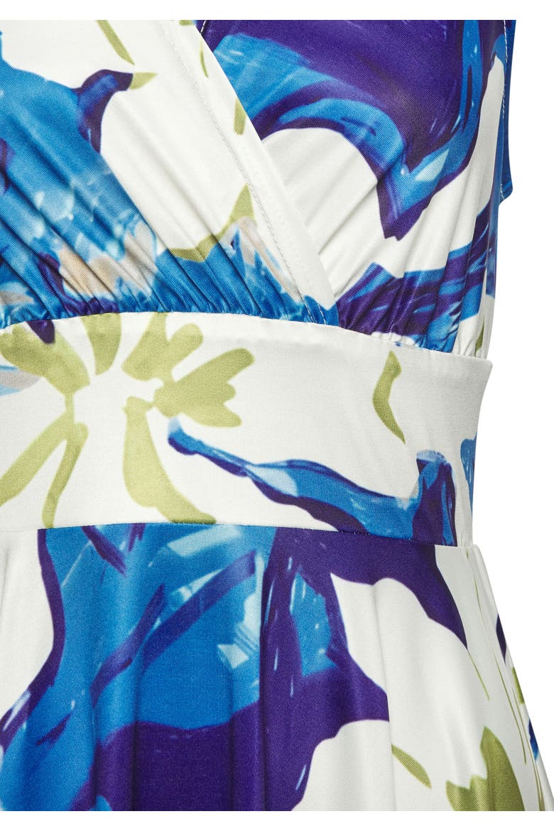 Sleeveless Wrap Look Dress, Alternate, color, Blue & Green