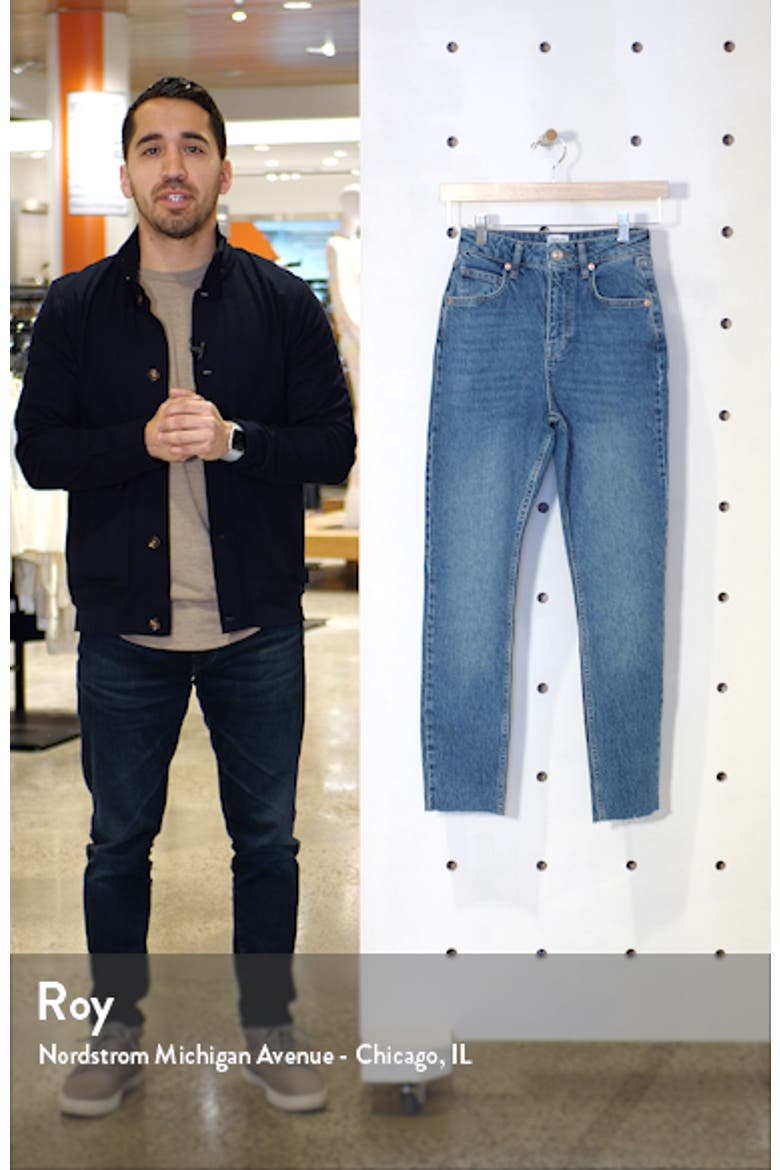Edie High Waist Raw Hem Skinny Jeans video