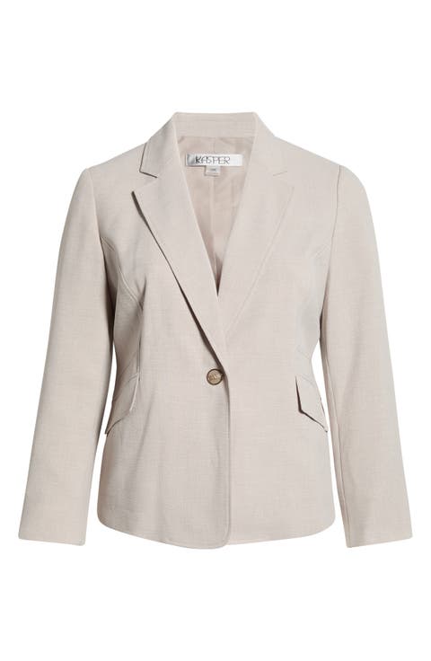 Pebble Crepe Two-Button Blazer (Plus)