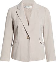 KASPER Pebble Crepe Two-Button Blazer