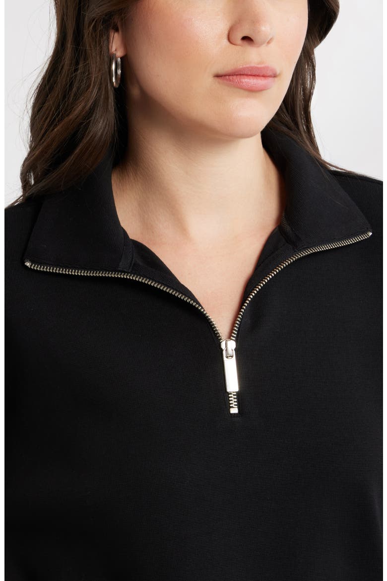 Half Zip Sweatshirt, Alternate, color, BLACK