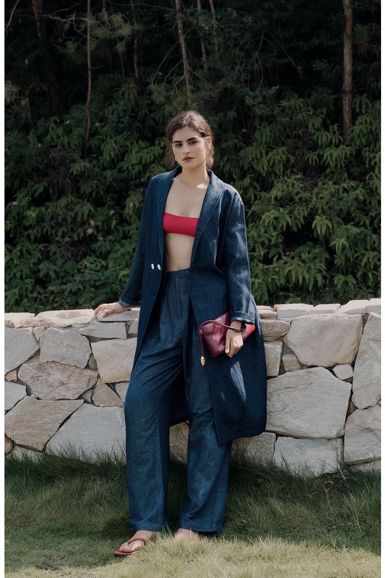 High Rise Trousers, Alternate, color, denim