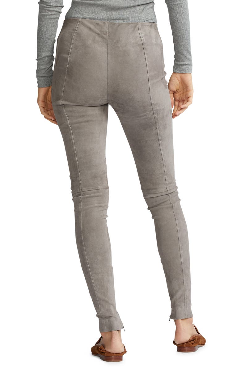 Polo Ralph Lauren Leland Suede Pull-On Skinny Pants, Alternate, color, 