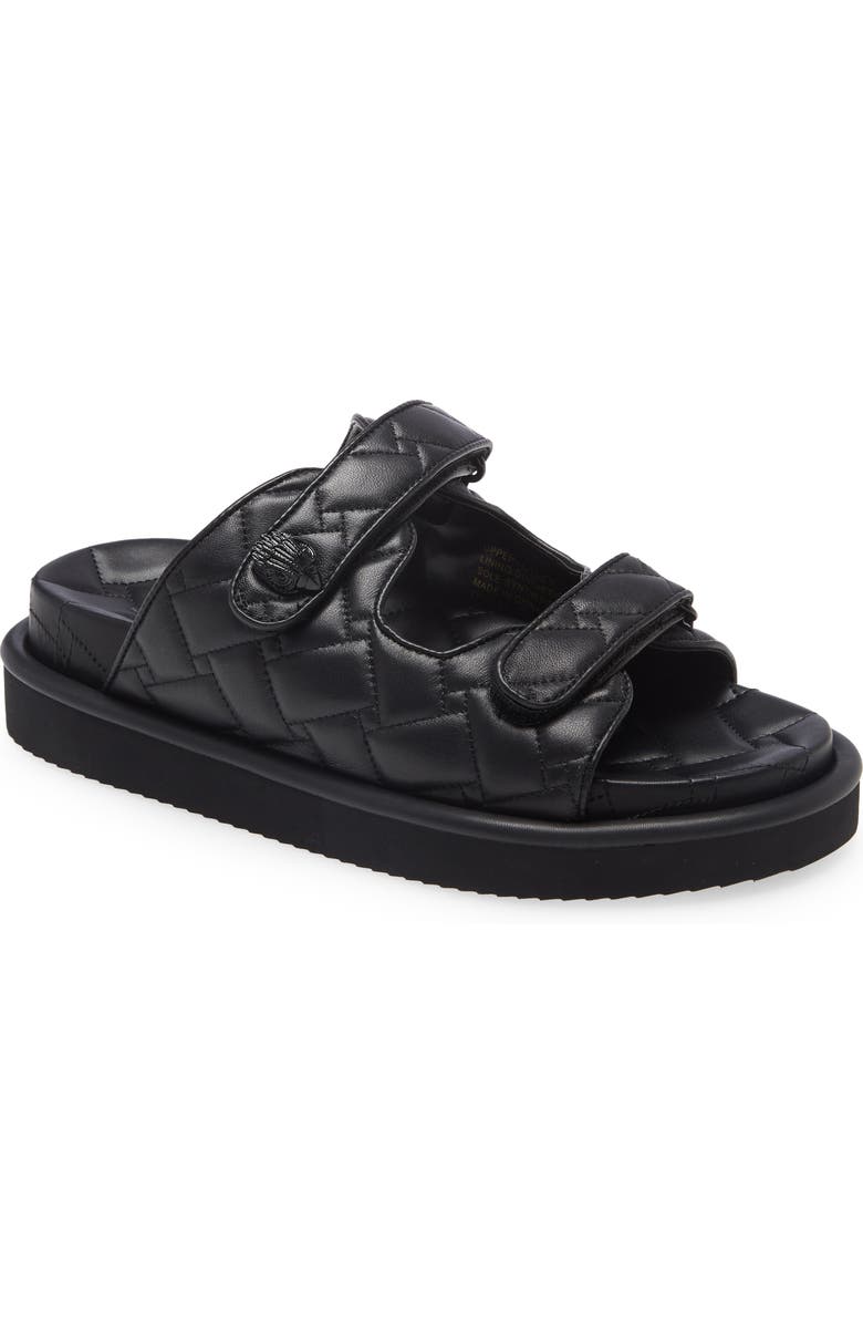 Kurt Geiger London Orson Box Quilt Slide Sandal, Main, color, Black