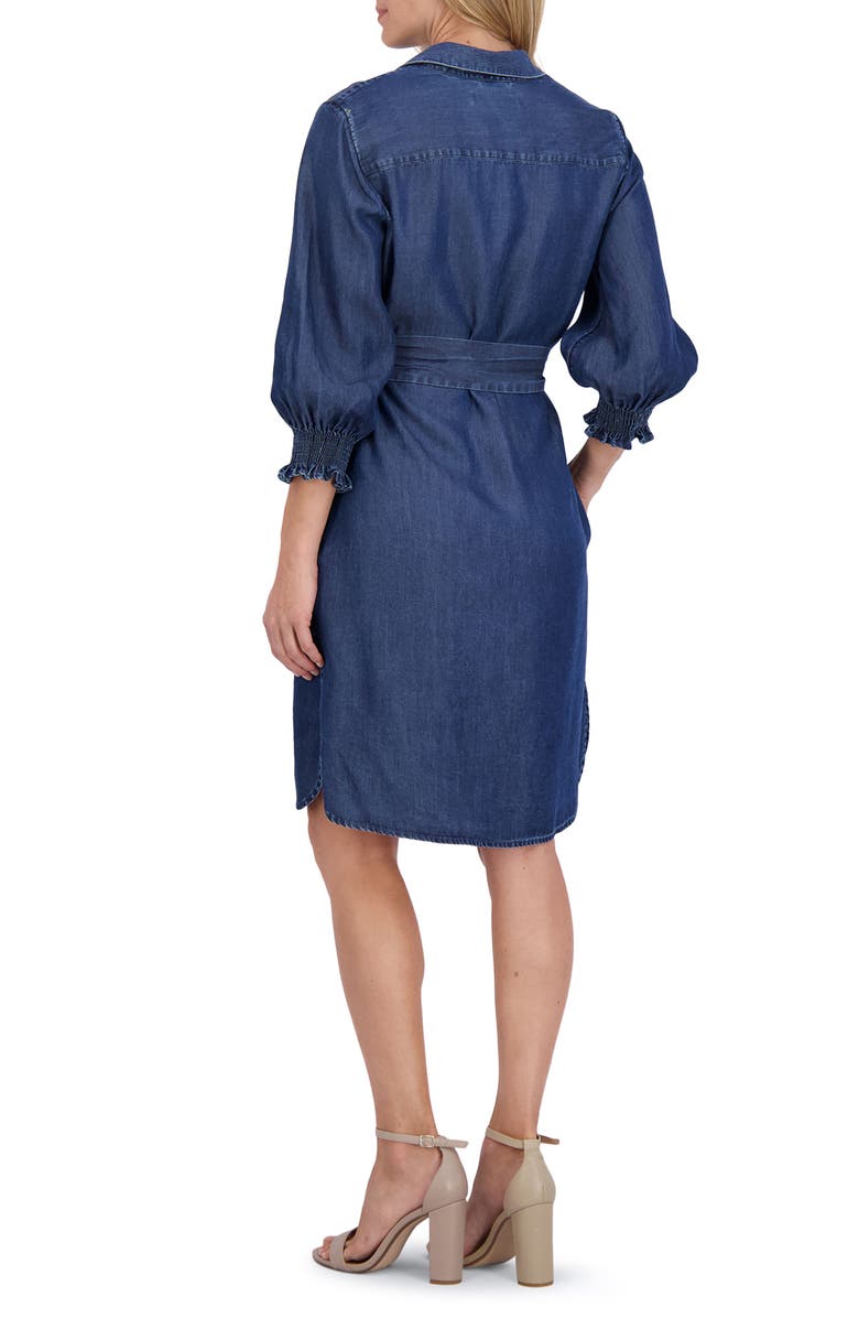 Foxcroft Abby Belted Long Sleeve Shirtdress, Alternate, color,