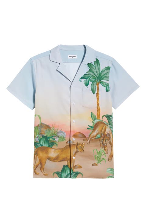 Florida Panther Weekend Short Sleeve Performance Button-Up Shirt