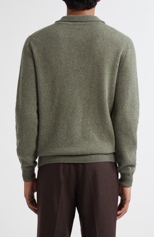 Sunspel Lambswool Polo Sweater In Green