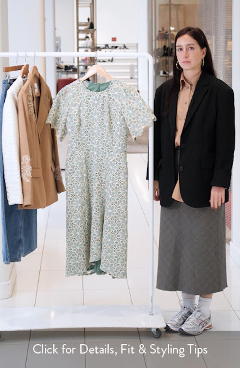 Floral Lace High-Low Midi Dress, sales video thumbnail