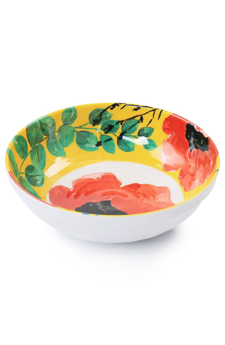 Elama Grace 12 Piece Melamine Dinnerware Set, Alternate, color, Yellow