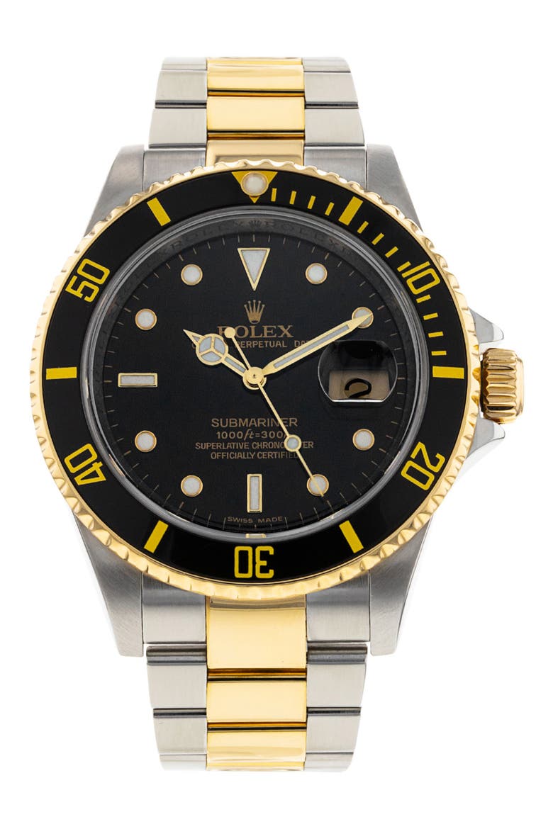 Rolex Preowned 2009 Submariner Automatic Bracelet Watch, 40mm, Main, color, BLACK/GOLD/SILVER
