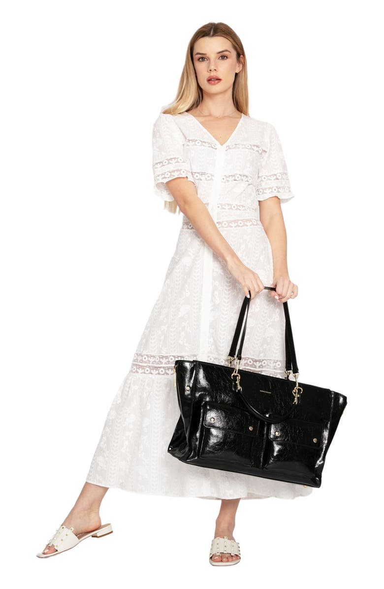 Belle & Bloom Summer Breeze Lace Midi Dress, Alternate, color, White