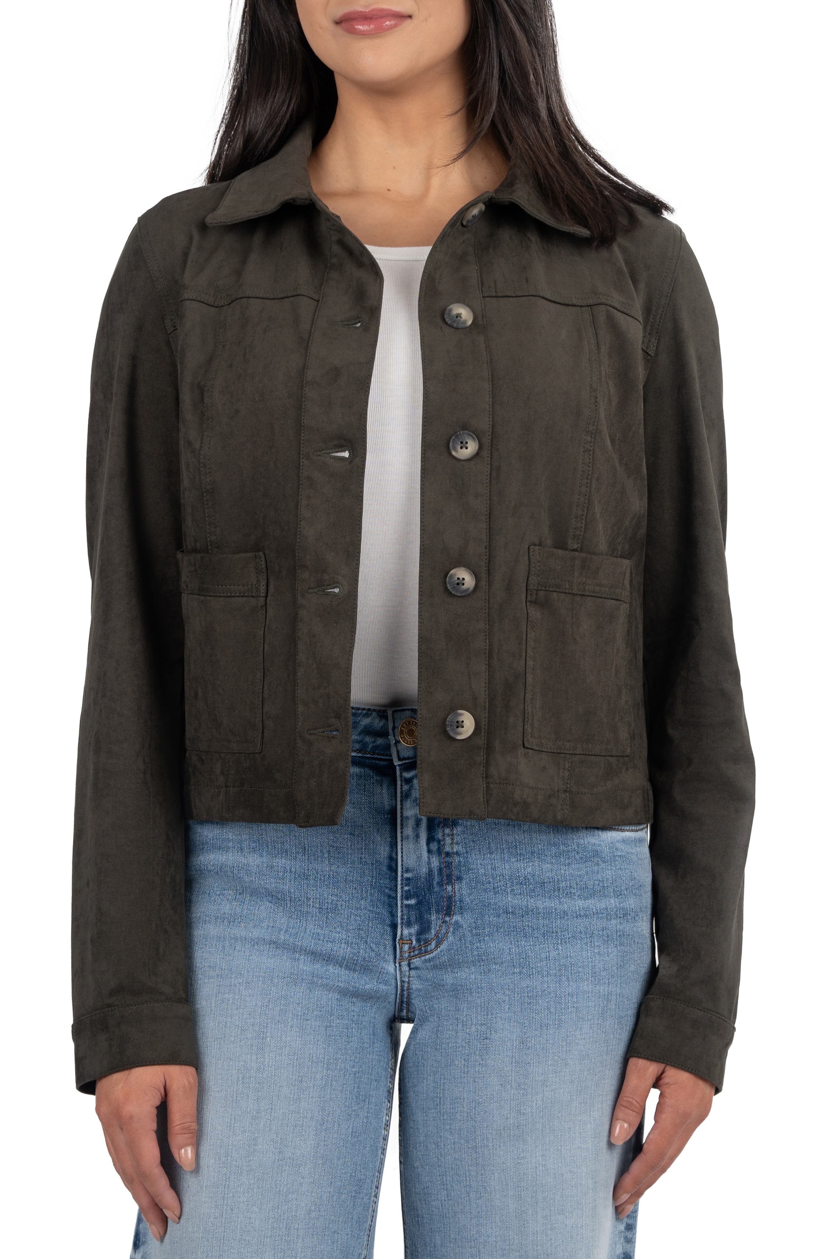 KUT from the Kloth Maddie Faux Suede Trucker Jacket