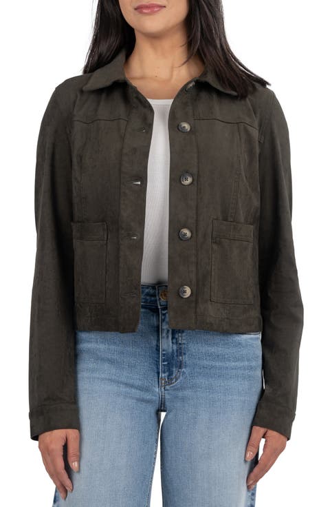 Maddie Faux Suede Trucker Jacket