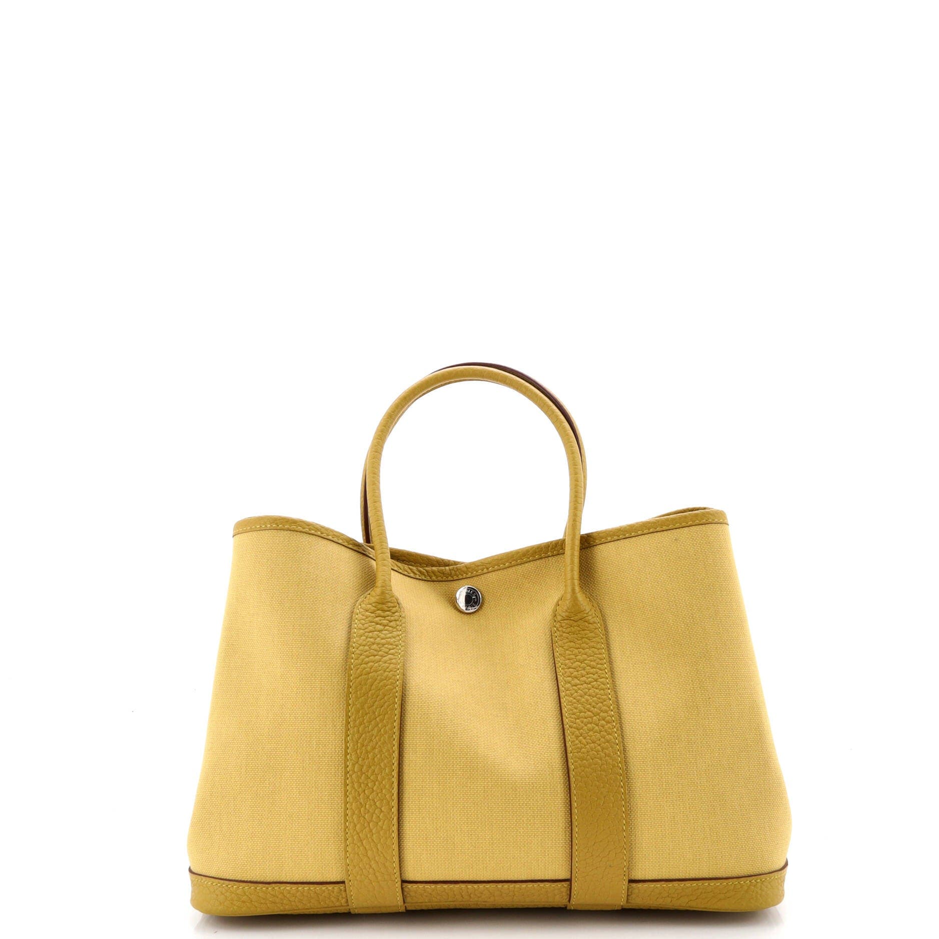 Pre-Owned Hermes Garden Party Tote Toile and Leather 30, Alternate, color, Curry