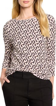 NZT by NIC+ZOE Printed Long Sleeve Cotton T-Shirt