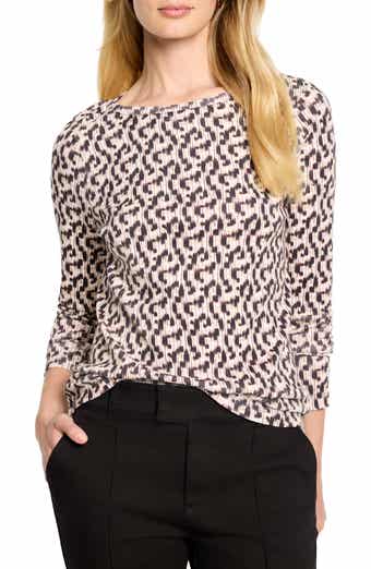 NZT by NIC+ZOE Printed Long Sleeve Cotton T-Shirt