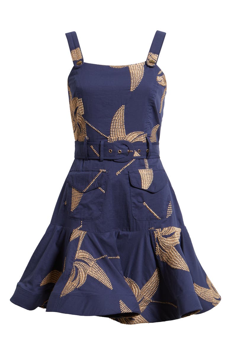 CIEBON Alivia Belted Fit & Flare Minidress, Alternate, color, Navy/ Cream