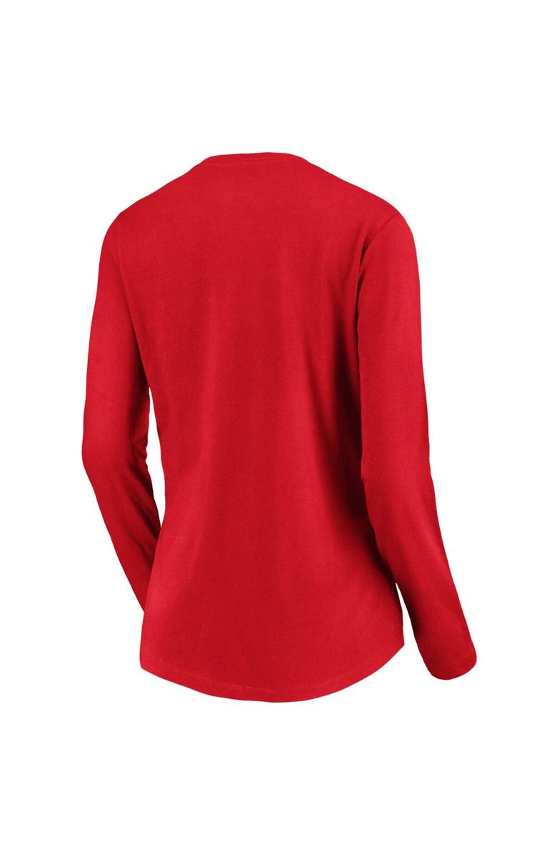FANATICS Women's Fanatics Branded Red Los Angeles Angels Core Team Lockup Long Sleeve V-Neck T-Shirt, Alternate, color,