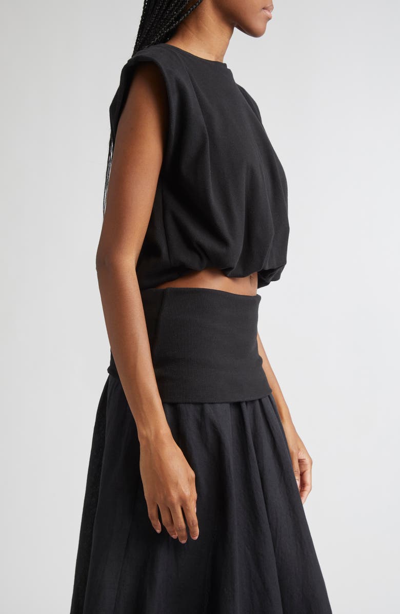 Johanna Ortiz Muraya Crop Oversize Cover-Up T-Shirt, Alternate, color, Black