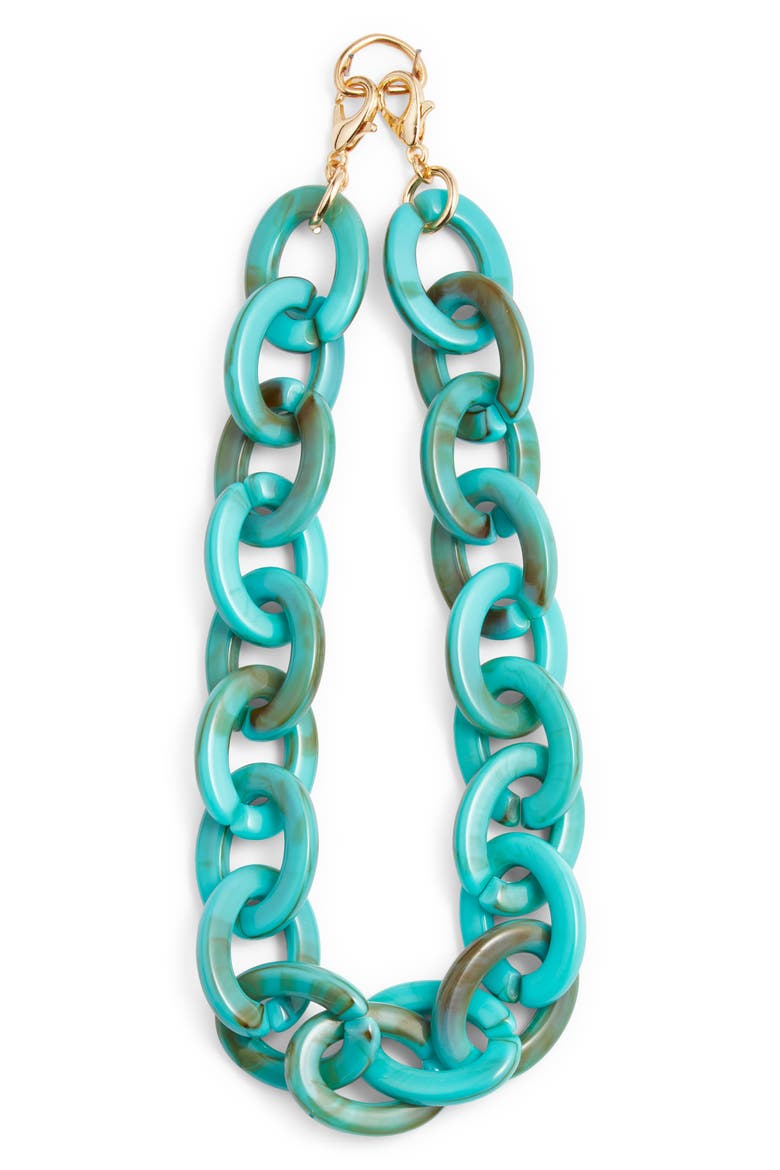 Chain Link Phone Wrist Strap, Main, color, TURQUOISE