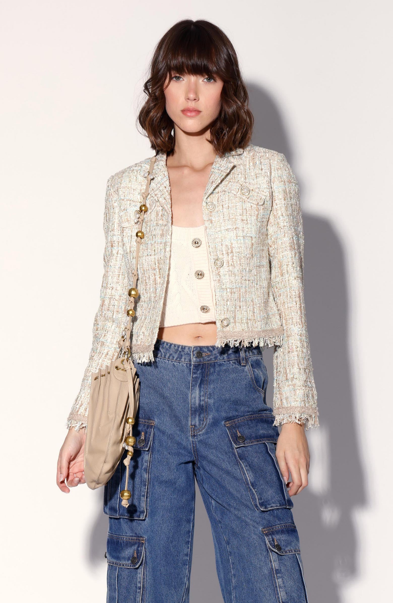 Walter Baker Veronica Tweed Jacket, Main, color, Atlantic Tweed