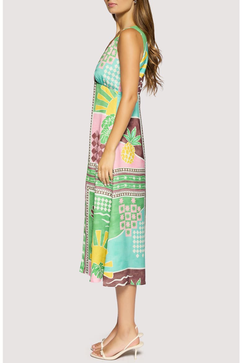 Isla Spell Scarf Print Dress, Alternate, color, GREEN-MULTI