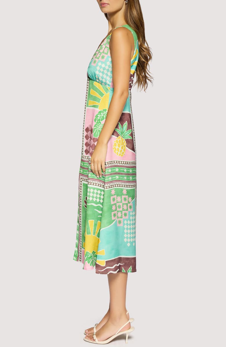 Lost + Wander Isla Spell Scarf Print Dress, Alternate, color, Green-Multi