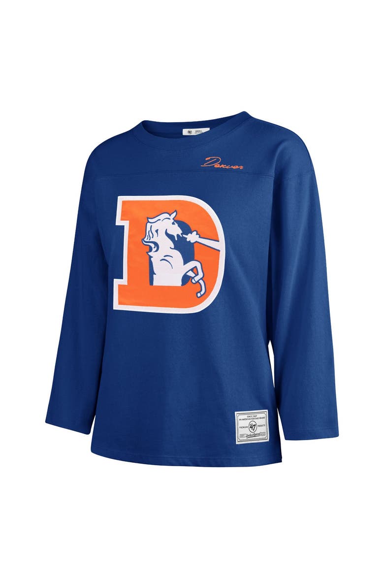 Women's '47 Royal Denver Broncos Game Nod Timeless Long Sleeve T-Shirt, Alternate, color, Royal