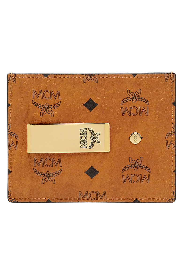 Money Clip Card Case in Visetos Original, Alternate, color, COGNAC