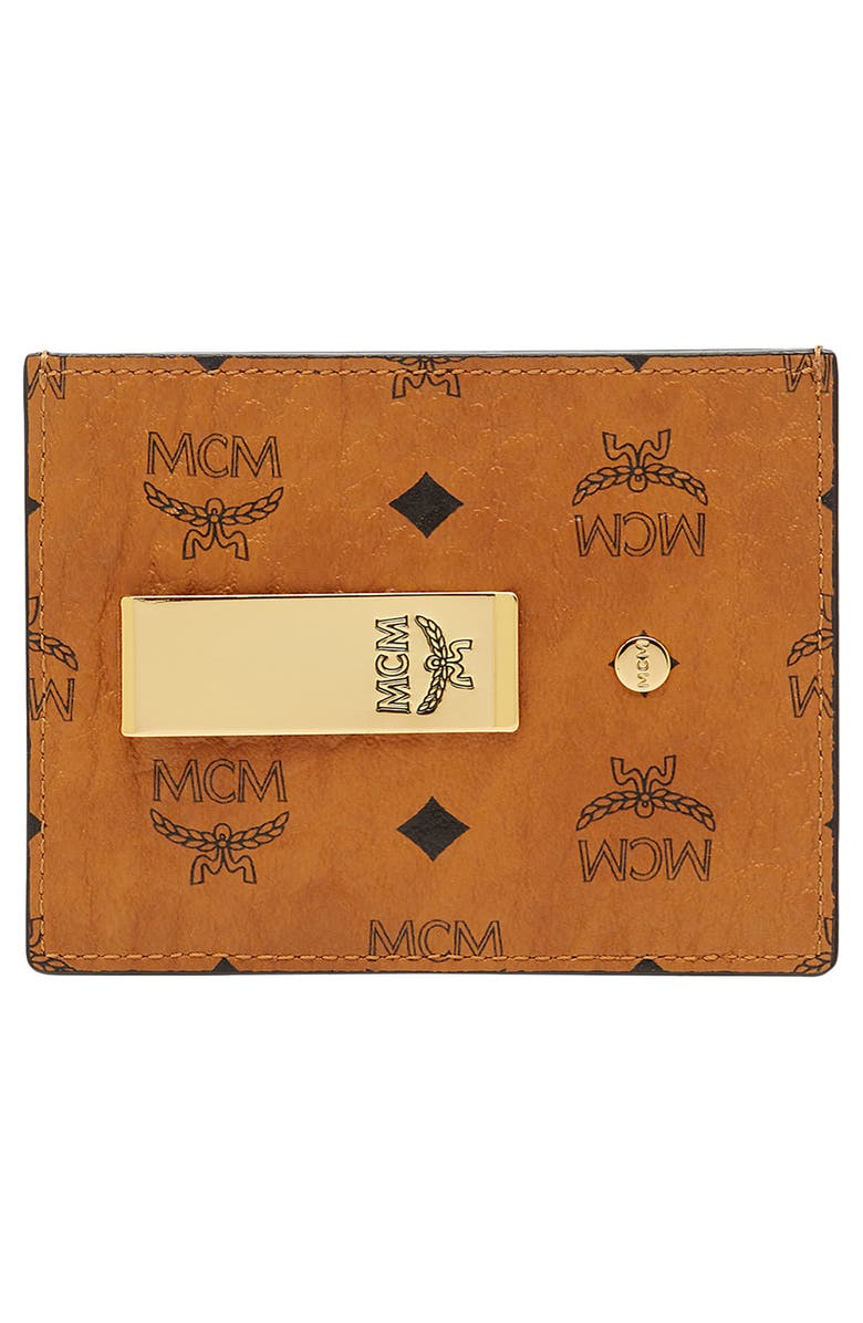 MCM Mini Visetos Canvas Card Case with Money Clip, Alternate, color,