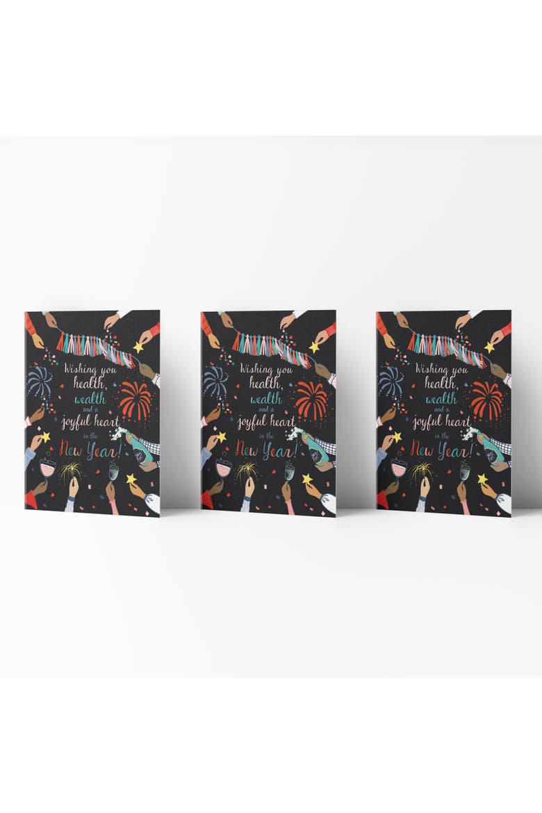 New Year Greeting Card Pack (3ct) "New Year Wishes", Main, color, Multi-Pack
