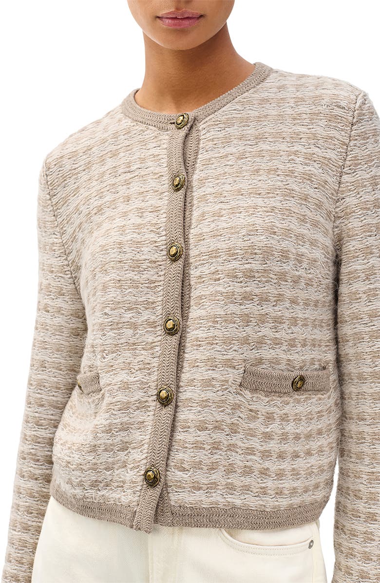 rag & bone Robyn Cardigan, Alternate, color, Oat Multi