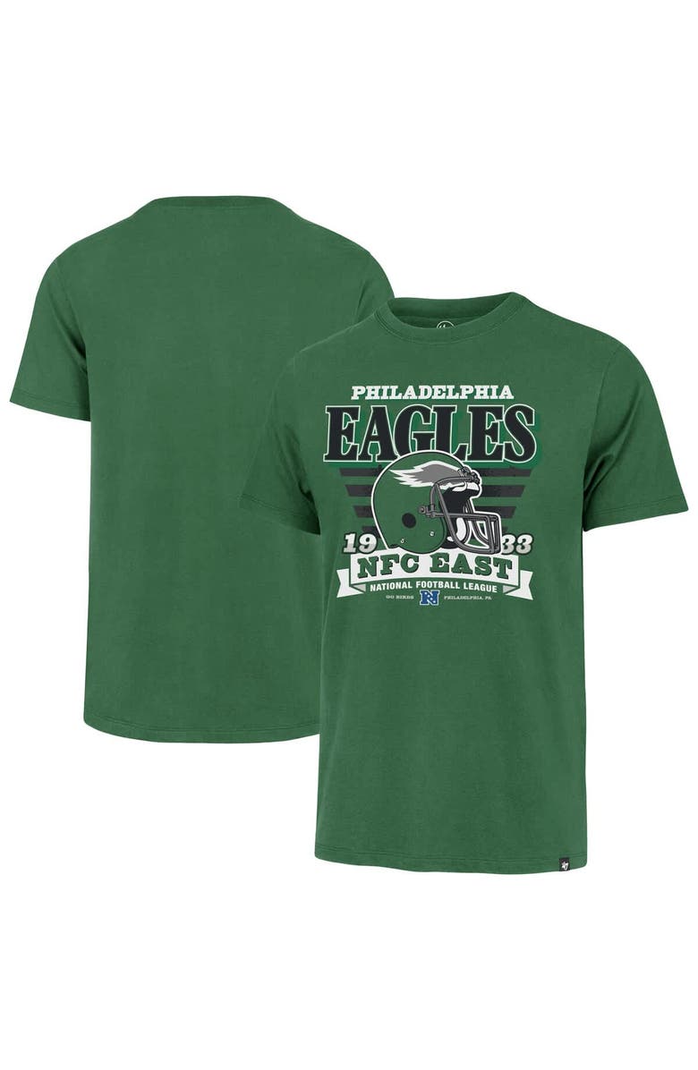 '47 Men's '47 Kelly Green Philadelphia Eagles Stripe Splash Franklin Throwback T-Shirt, Main, color, Kelly Green