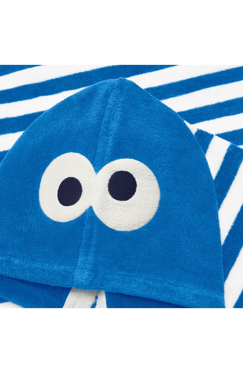 Primary Kids Sesame Street Hoodie Towel, Alternate, color, Blueberry White Stripe