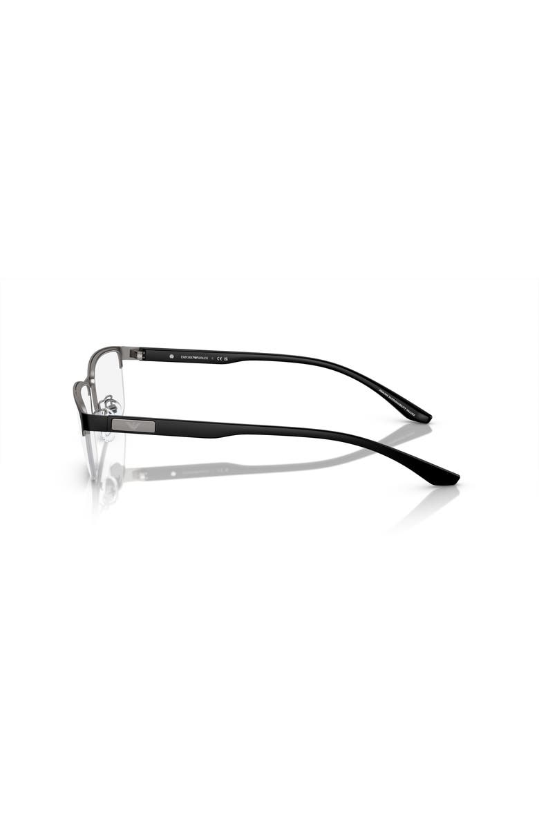 Emporio Armani 57mm Rectangle optical glasses, Alternate, color, Black