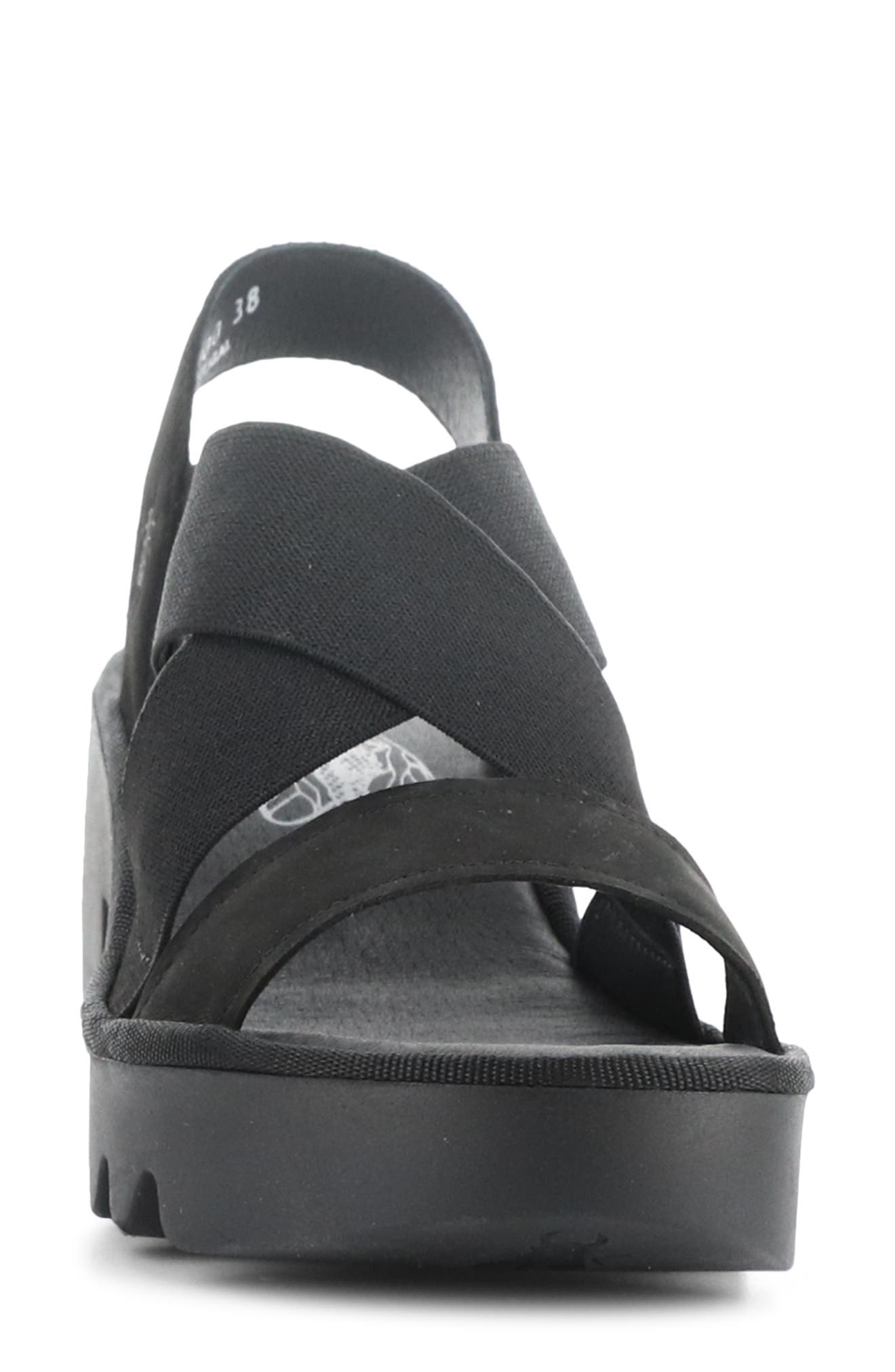 Fly London Taji Platform Slingback Sandal, Alternate, color, Black Cupido