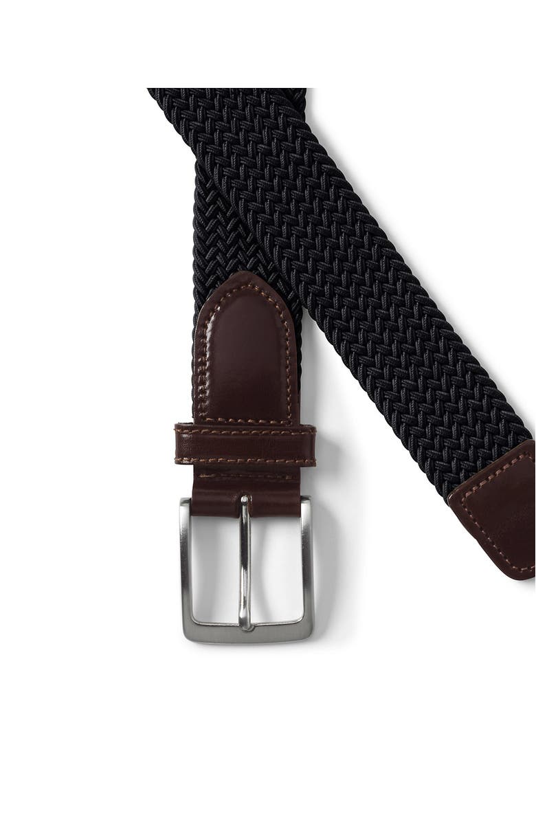 Lands' End Elastic Braid Belt, Alternate, color, Black
