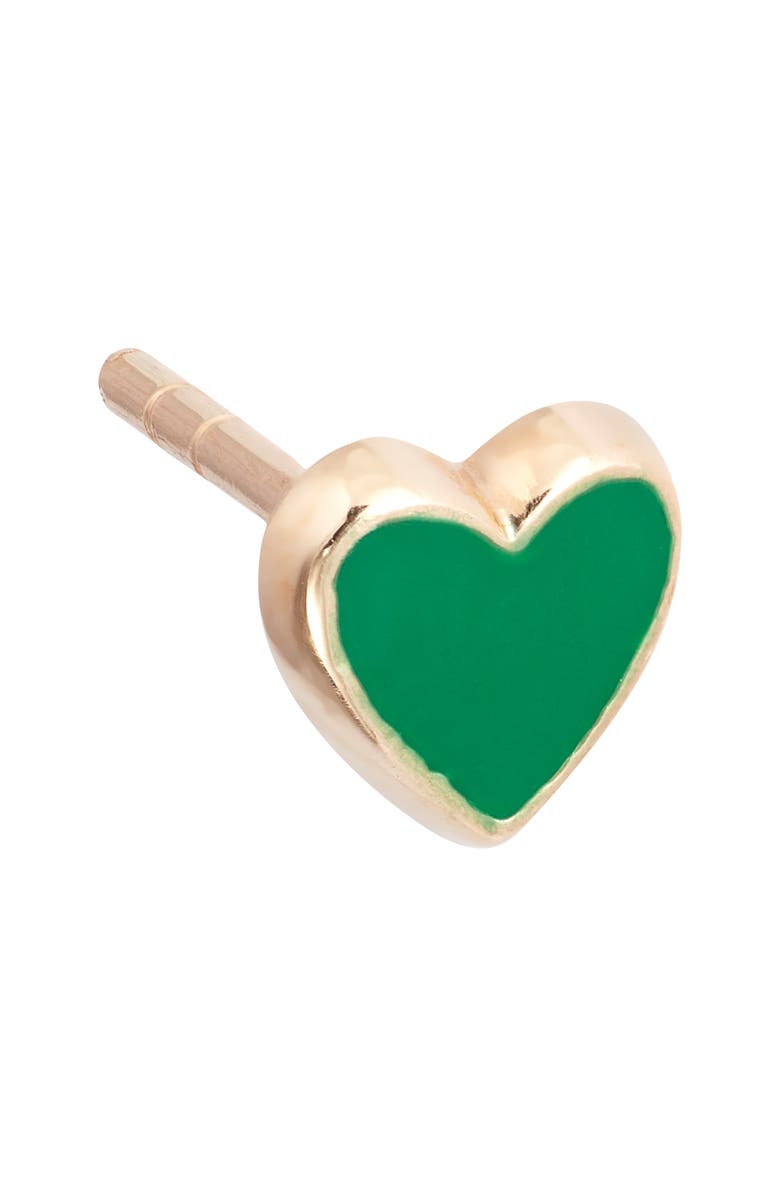 Anzie Enamel Heart Stud Earrings, Alternate, color, Green