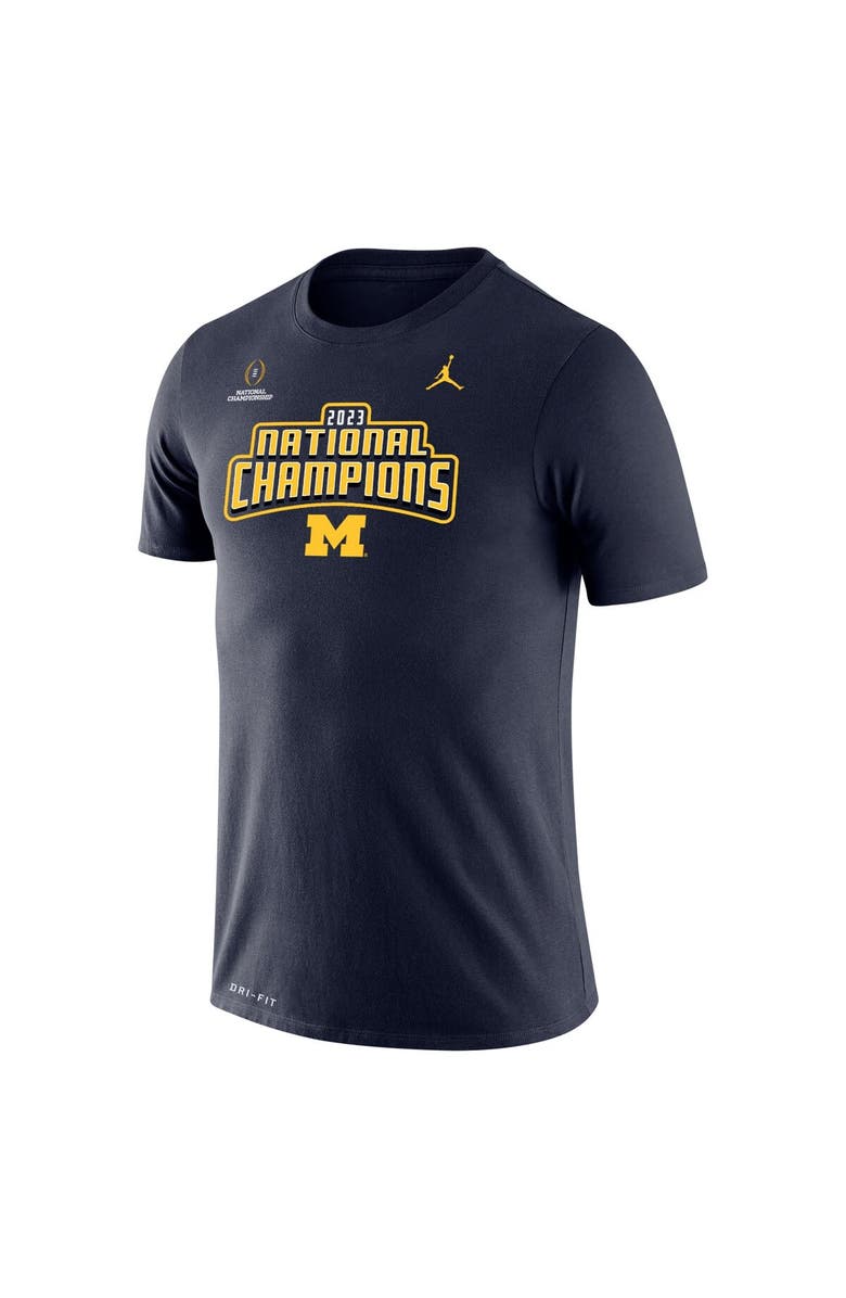 Jordan Brand Men's Jordan Brand Navy Michigan Wolverines College Football Playoff 2023 National Champions Legend Performance T-Shirt, Alternate, color, 