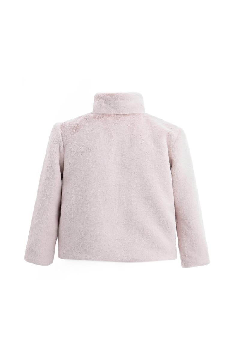 Tulleen Bow Collar Plush Coat, Alternate, color, Pink