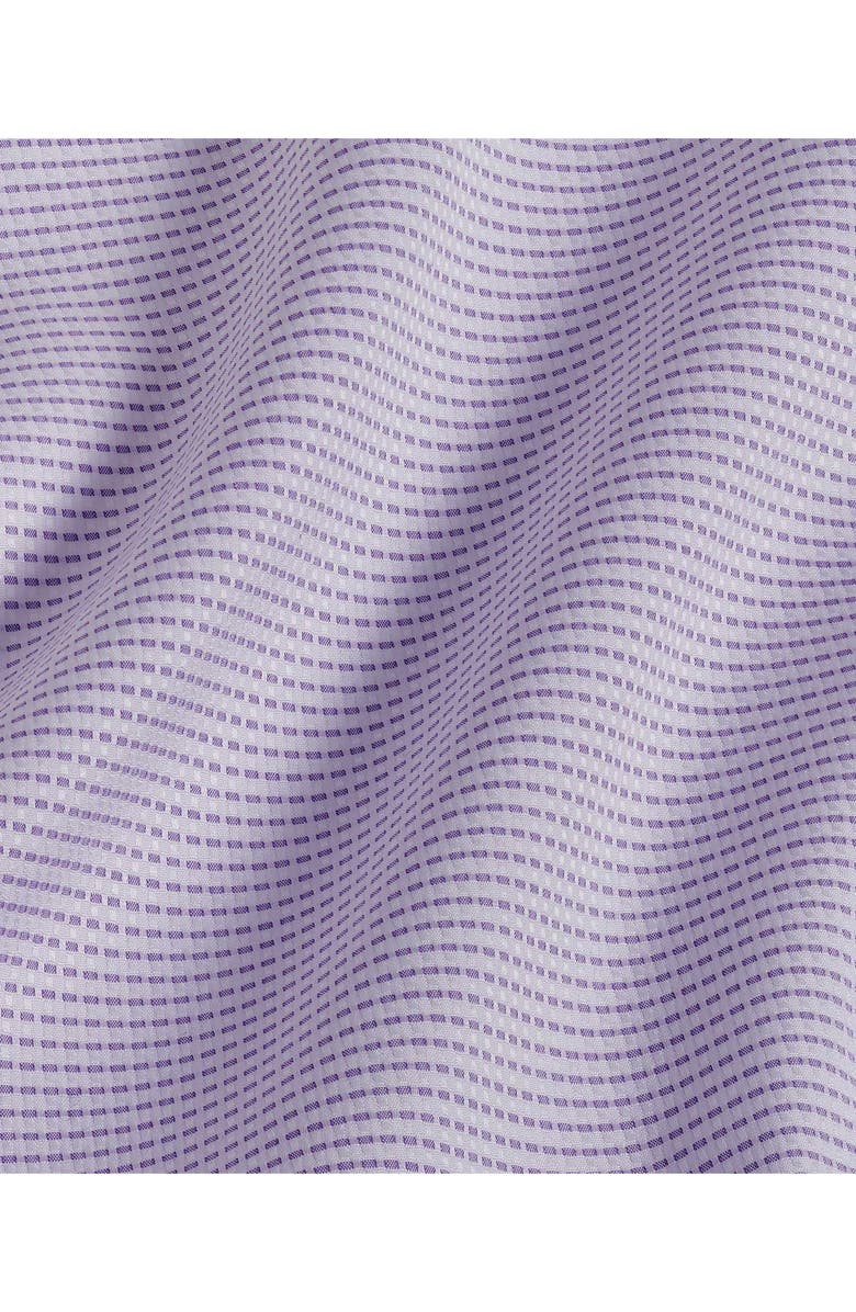 David Donahue Slim Fit Neat Barrel Cuff Cotton Dress Shirt, Alternate, color, White/ Lilac